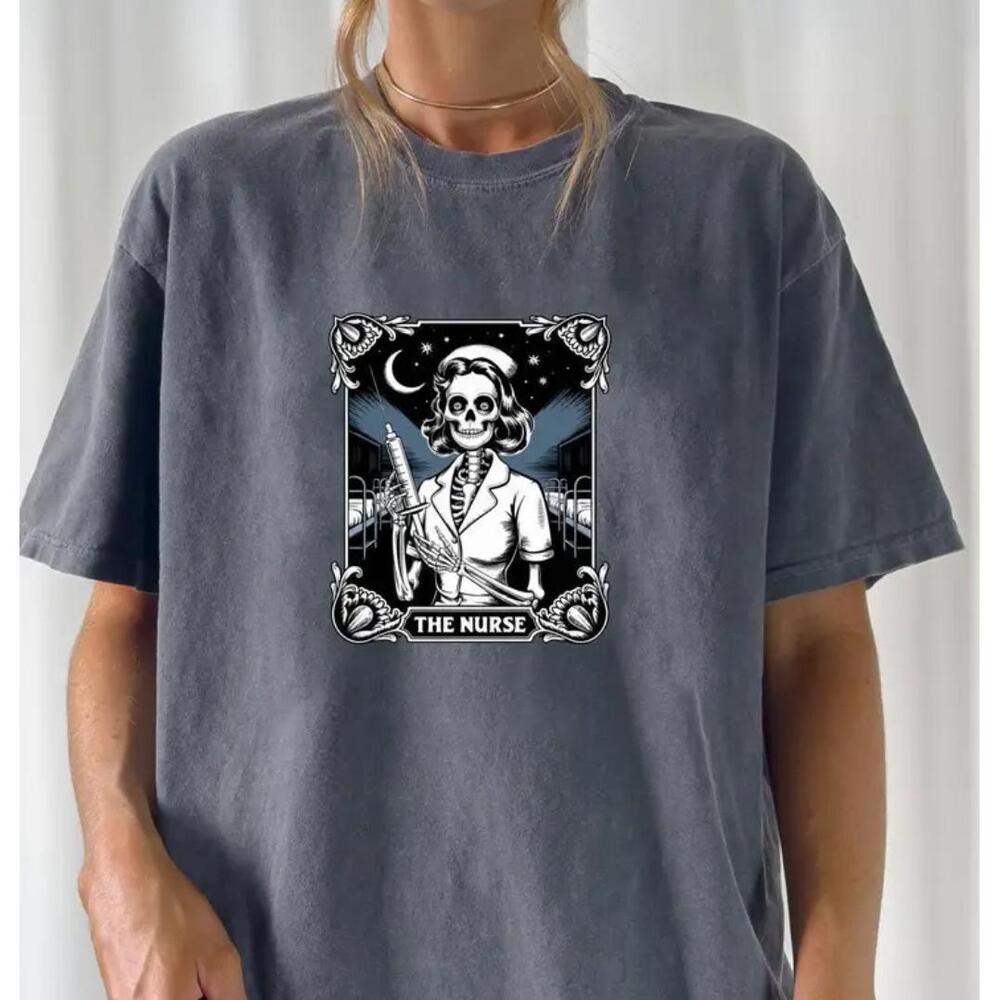 Custom all Sizes Skeleton Nurse Medical Funny Graphic Tee or sweatshirt handmade